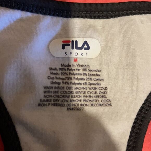 Fila Hot Pink Sports Bra Half Zipper Front Medium - Picture 11 of 13